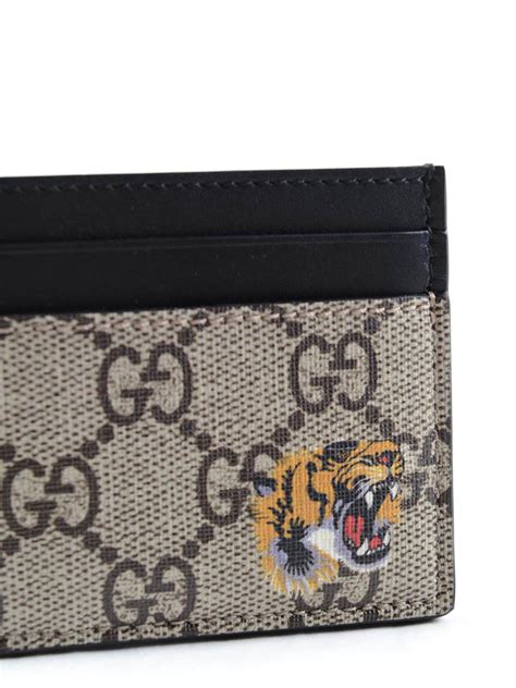 gucci tiger supreme card holder|Gucci Tiger Head Print Card Holder GG Supreme .